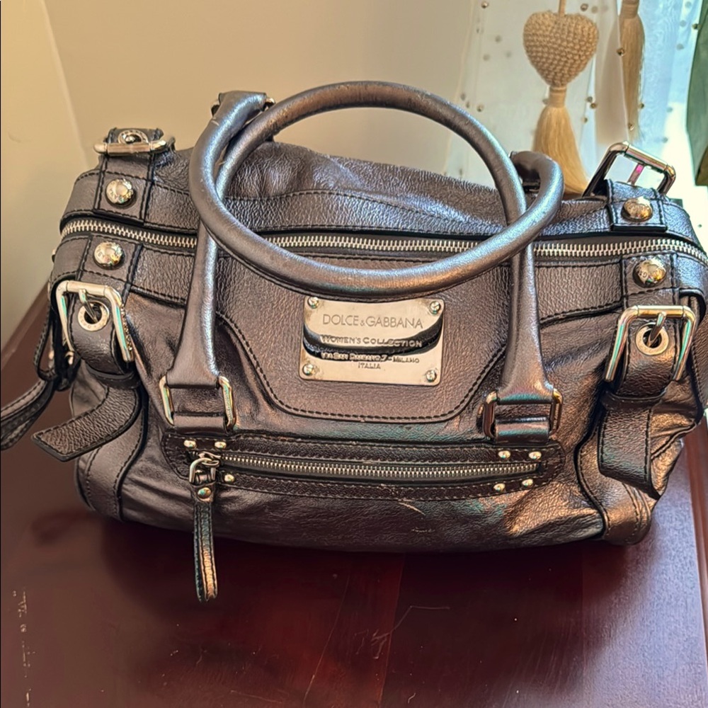 Dolce & Gabbana Black Satchel with Gold Hardware